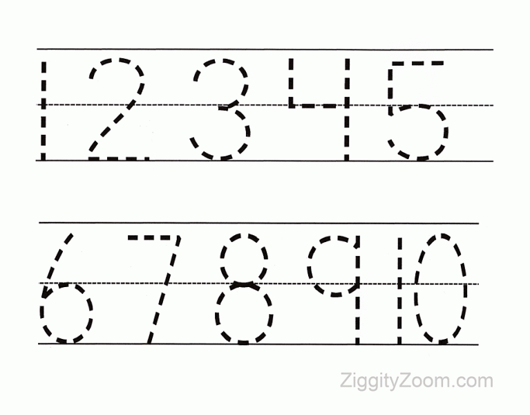 Number Tracing Worksheets 1 10