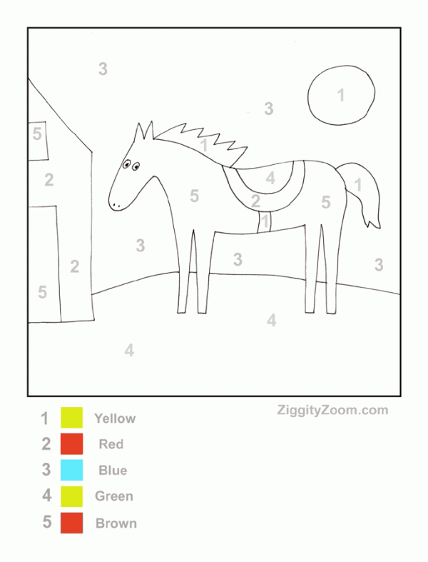 Color by Number Horse printable
