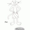 Max Cat in Shorts Coloring Page