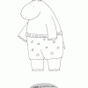 Hippo in Shorts Coloring page