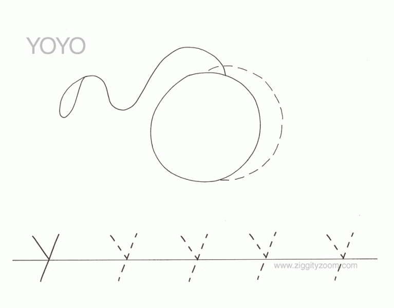 Letter Y Alphabet Tracing Worksheets