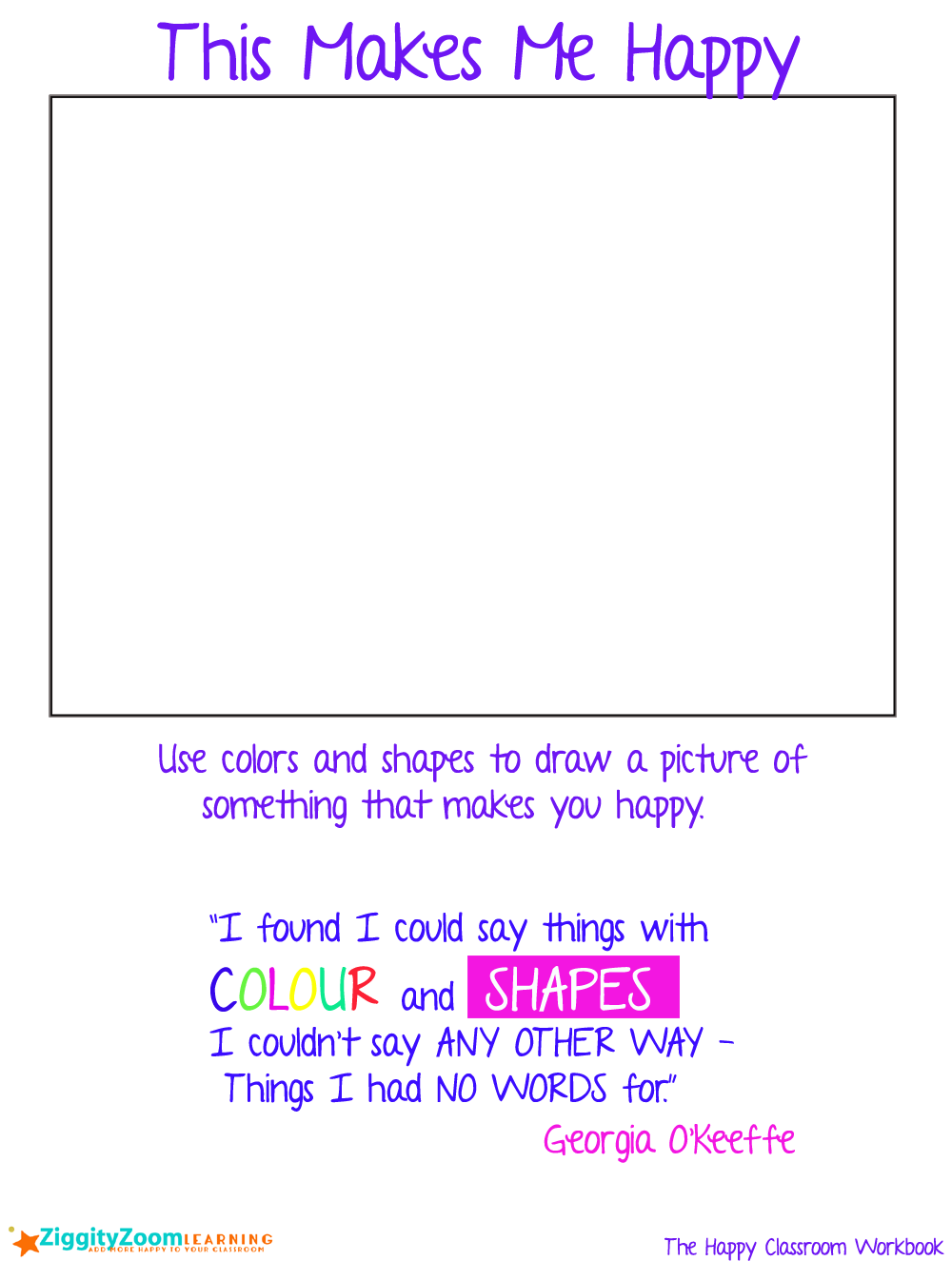Happy Drawing Colors and Shapes Worksheet