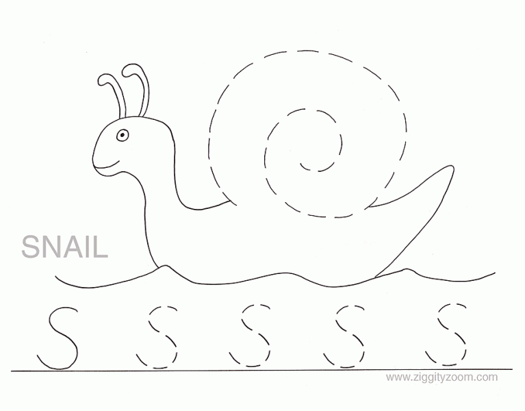Alphabet tracing page letter S