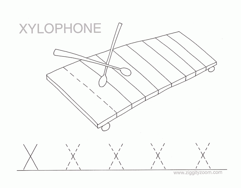 Letter X tracing printable