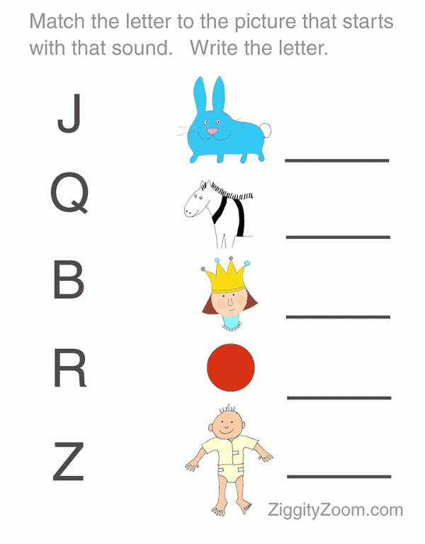 Alphabet letter matching worksheet