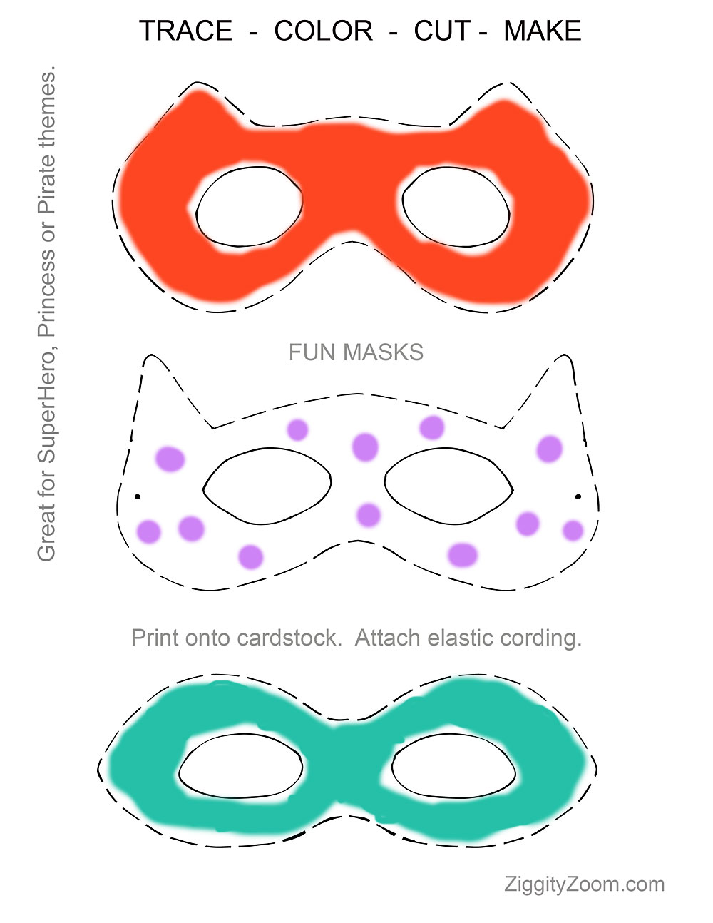 Trace Color and Cut Paper Mask Activity