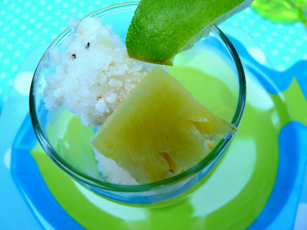 Caribbean Inspired Coconut Dipped Fish Bites and Pineapple