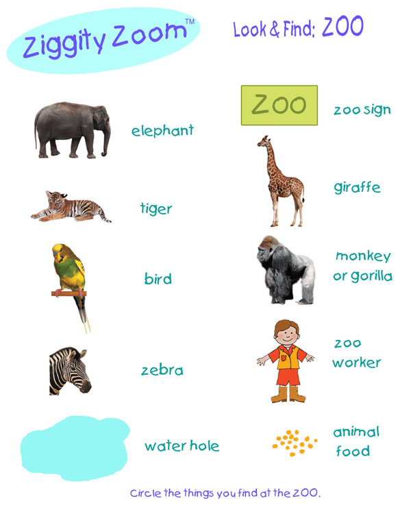 Zoo scavenger game