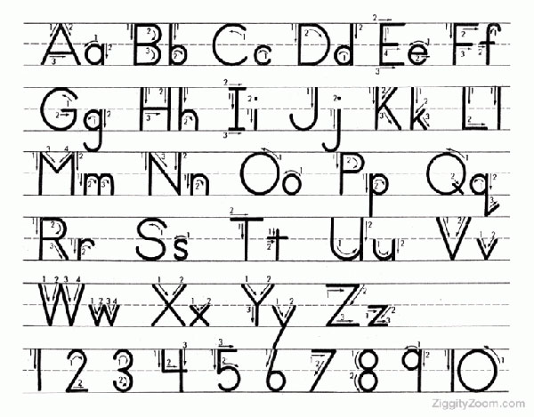 alphabet tracing page