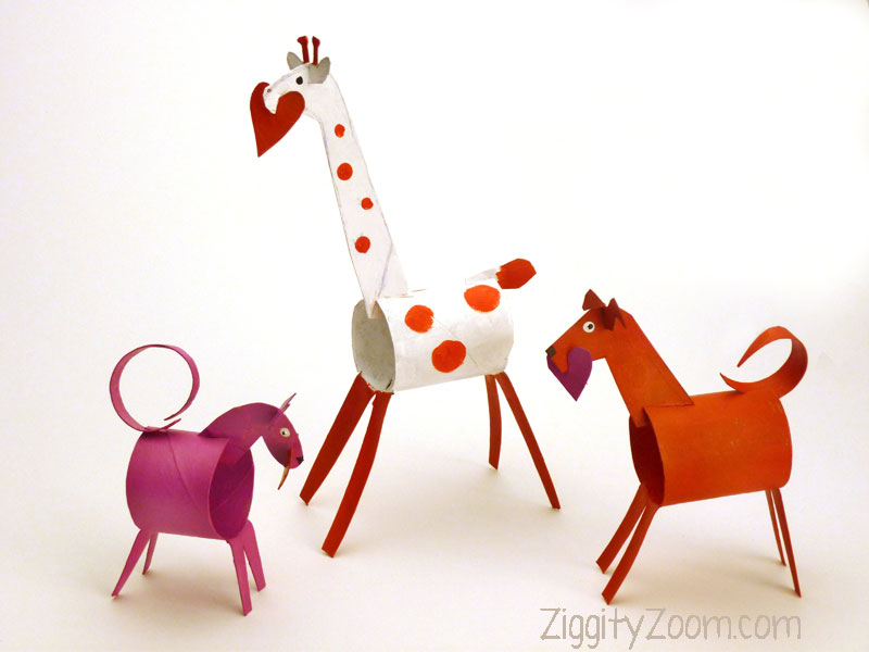 DIY Valentine Animals - Ziggity Zoom Family