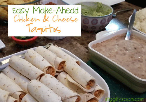 Easy Make Ahead Chicken & Cheese Mexican Taquitos