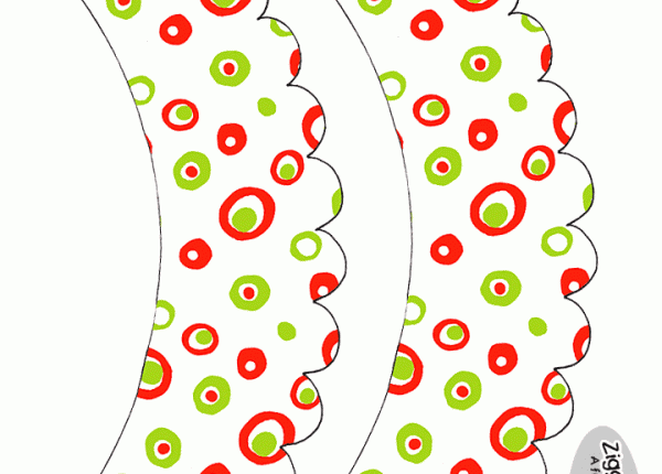 Printable Christmas Cupcake Wrappers- Red and Green