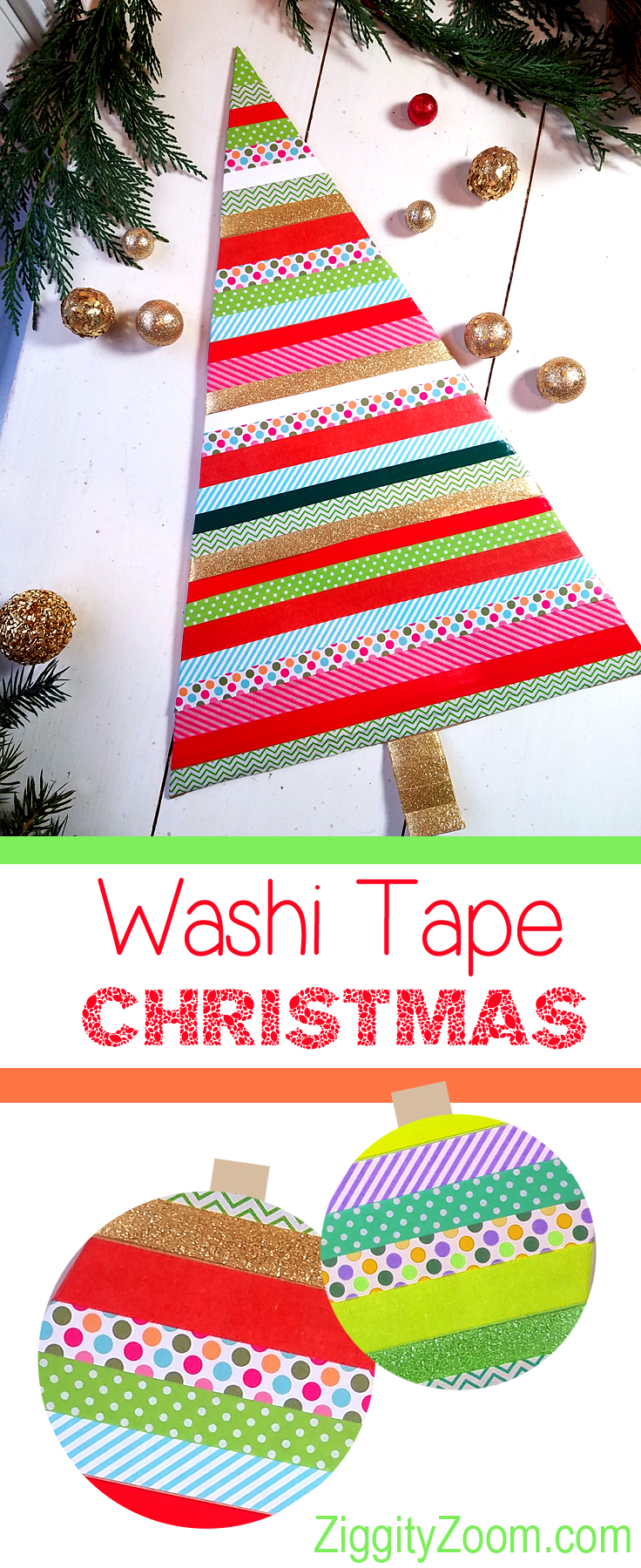 Washi tape Christmas crafts - Chickabug