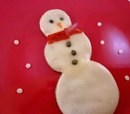 Snowman Personal Pizza Recipe for Kids