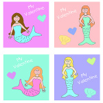 Mermaid Valentine's Cards