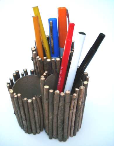nature inspired twig pencil holder craft
